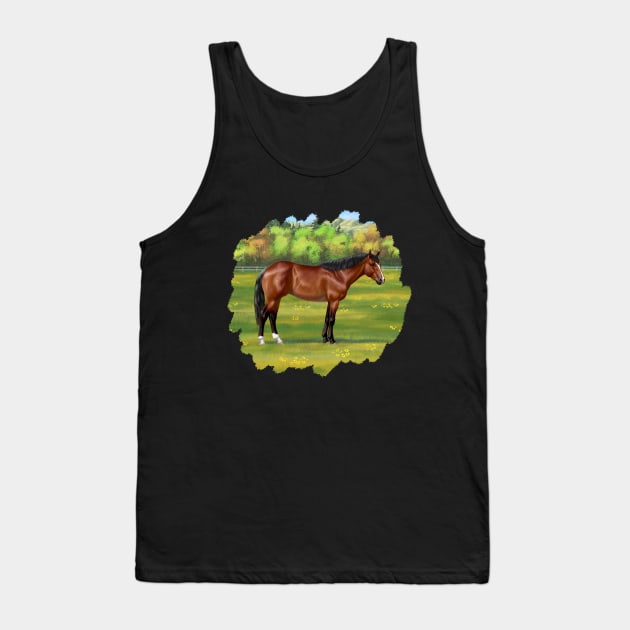 Brown Bay Quarter Horse in Pasture Tank Top by csforest